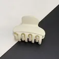 Classic medium size matte hair claw clip in cream white for elegant half-up hair styles. - Ingot Style / White