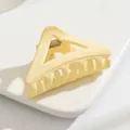 Elegant matte cream yellow triangular hair claw clip for women's half-up hairstyles - A-Triangle / White