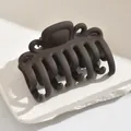 Classic matte coffee brown hair claw clip for elegant half-tie styles - Square Cat Eye Style / Dark Coffee