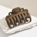 Classic matte coffee brown hair claw clip for women, medium size hair accessory - Square Cat Eye Style / Light Coffee