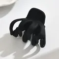 Classic medium size matte black hair claw clip with multi-claw design for half-up hair - Claw Clip Style / Black