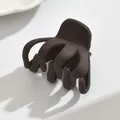Medium matte coffee brown hair claw clip designed for elegant half-up bun hairstyles - Claw Clip Style / Dark Coffee