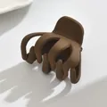 Elegant medium matte hair claw clip in deep coffee brown for half-up women hair styles - Claw Clip Style / Light Coffee