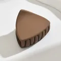 Minimalist matte triangle hair claw clip in elegant coffee brown for half-up hairstyles - Triangle Style / Light Coffee