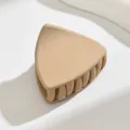 Matte milk coffee colored medium hair claw clip for women elegant non-slip styling accessory - Triangle Style / Khaki