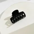 Elegant medium sized matte black hair claw clip perfect for half-up hair styles for women - Keel Style / Black