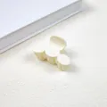 Elegant cream matte medium hair claw clip for stylish half-up hairstyles and daily wear - Three Circles Style / White