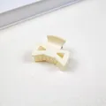 Elegant matte cream bow-shaped hair claw clip for women's stylish half-up hairstyles - Bowtie / White