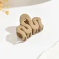 Classic matte milk coffee wavy medium hair claw clip for elegant half-tie styles - Wave Style / Khaki