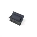 Elegant medium-sized matte dark grey rectangular hair claw clip for daily styling - Cube Style / 4cm / Black