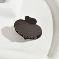 Classic heart-shaped hair claw clip in matte milk coffee finish for half-tie styles - Heart Style / Dark Coffee