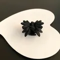 Elegant matte black floral petal hair claw clip for classic half-tie hair styles - Double Layer Flower Style / Black