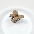 Elegant matte milk coffee brown hair claw clip in a classic medium size for half-up hairstyles. - Butterfly Style / Light Coffee