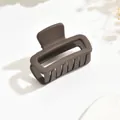 Elegant medium matte coffee brown rectangular hair claw clip for minimalist women's styling - 4cm Square Style / Dark Coffee