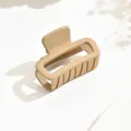 Medium sized matte milk coffee hair claw clip for elegant women's half-up hairstyles - 4cm Square Style / Khaki