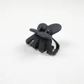 Premium matte black medium hair claw clip for elegant half-up hairstyles and daily wear - Pumpkin Flower Style / Black