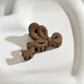 Elegant matte coffee brown bow-shaped hair claw clip for women half-tie hairstyles - Streamer Style / Light Coffee