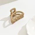 Elegant matte beige medium hair claw clip designed for versatile half-up hairstyles - 4.5cm Arc Style / Khaki