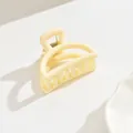 Classic matte cream yellow medium hair claw clip for elegant women's half-tie styling - 4.5cm Arched Style / White