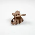 Matte medium-sized hair claw clip in elegant milk coffee brown for women's hairstyle - Pumpkin Flower / Light Coffee