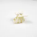 Classic milk coffee matte hair claw clip for women's half-up hairstyle accessories - Pumpkin Flower / White