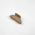 Classic matte coffee brown medium hair claw clip for elegant half-up hairstyles - Crescent Moon / Light Coffee