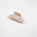 Medium matte nude milk coffee hair claw clip for elegant half-tie hairstyles - Crescent Moon / Khaki