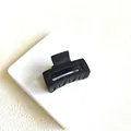 Matte black medium-sized rectangular hair claw clip for women's half-up hairstyles - Cube Style / Black