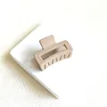 Classic medium matte hair claw clip in nude milk coffee color for elegant half-up hairstyles - New Square / Khaki