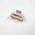 Medium matte milk coffee hair claw clip with classic rectangular cutout design - Cube Style / M / Khaki