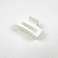 Classic matte white hair claw clip with minimalist hollow design for medium hair styling - Cube Style / M / White