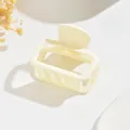 Elegant creamy white matte rectangular hair claw clip for versatile medium hair styles - Cube Style / 5cm / White