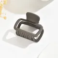 Elegant medium matte milk coffee brown rectangular hollow hair claw clip for women - Cube Style / 5cm / Dark Coffee