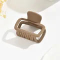 Elegant matte milk coffee rectangular hair claw clip for stylish half-up hairstyles - Cube Style / 5cm / Light Coffee