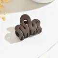 Classic matte coffee brown wavy hair claw clip for women's stylish half-up hairstyles - Wave Style / M / Dark Coffee