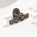 Elegant matte brown bow-shaped hair claw clip for medium hair half-tie styles. - Streamer Style / M / Dark Coffee