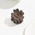 Matte milk coffee brown flower hair claw clip accessory for elegant half-tie hairstyles - Flower Style / Dark Coffee