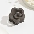 Matte milk coffee brown flower shaped hair claw clip for elegant half-up hair styles - 5cm Flower Style / Dark Coffee