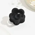 Elegant matte black flower shaped hair claw clip for women's daily half-up hairstyles - 5cm Flower Style / Black