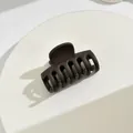 Matte dark brown medium hair claw clip for women's elegant half-up hairstyles - Keel Style / Dark Coffee