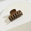 Elegant coffee brown matte hair claw clip for women, medium sized hair accessories - Keel Style / Light Coffee