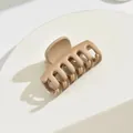 Classic medium matte coffee hair claw clip for elegant half-up hairstyles and daily wear. - Keel Style / Khaki