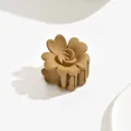 Matte latte brown flower hair claw clip for elegant half-tie hairstyles - Flower Style / Yellow Coffee
