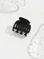 Classic medium black matte hair claw clip for elegant half-tie hairstyles - Double-Row Teeth Style / Black