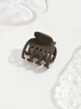 Elegant matte milk coffee hair claw clip, medium size classic hairpin for women. - Double-Row Teeth Style / Dark Coffee