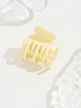 Medium matte cream yellow hair claw clip for elegant women's half-up hairstyles - Double-Row Teeth Style / White