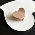 Matte nude coffee heart-shaped hair claw clip designed for elegant half-up hairstyles - Heart Style / Khaki