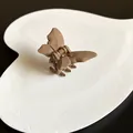 Elegant matte coffee brown butterfly hair claw clip for women's half-up hairstyles - Prism Butterfly / Light Coffee