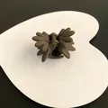 Matte milk coffee flower petal hair claw clip for elegant half-up hairstyles, SKU variant - Double Layer Flower / Dark Coffee