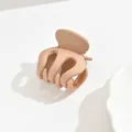 Classic matte milk coffee brown medium hair claw clip for elegant women styling - 3.50cm / Khaki